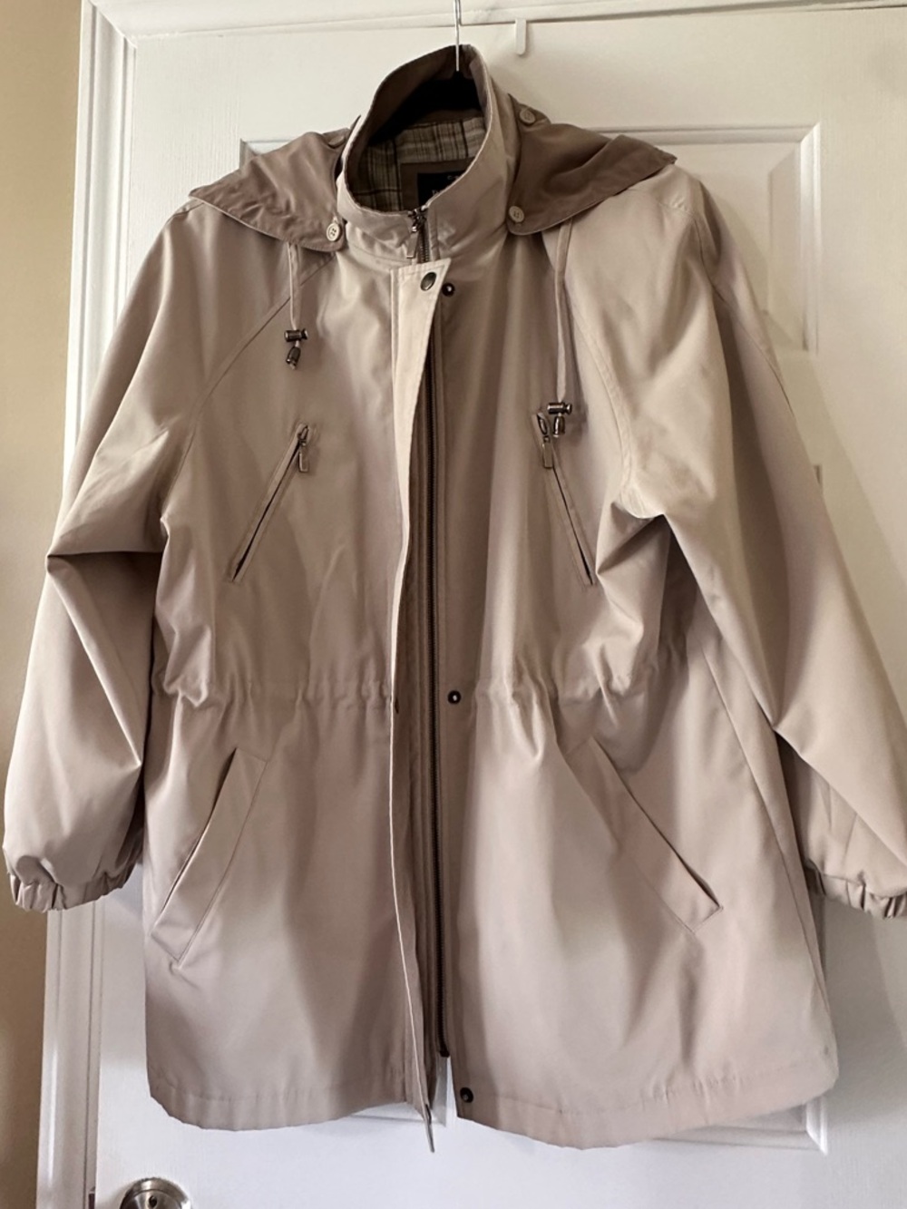 Women's XL Lightweight Hooded Jacket - Beige